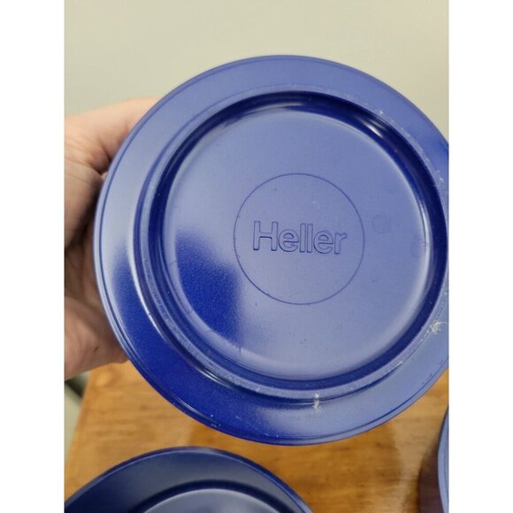 Heller Massimo Vignelli Blue Bowl Melamine Cereal Soup MCM Stackable Vtg 3 - Picture 3 of 5